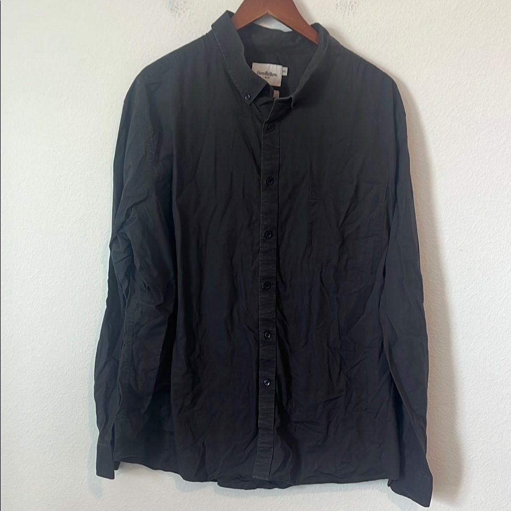 GOODFELLOW Black Long Sleeve Slim Fit Button Down Shirt